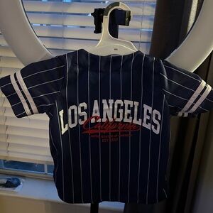 Los Angeles Apparel Kids Navy and White Striped Jersey